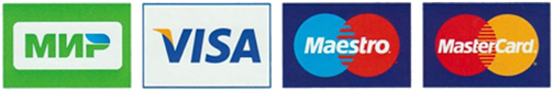 MIR, VISA, Maestro, MasterCard